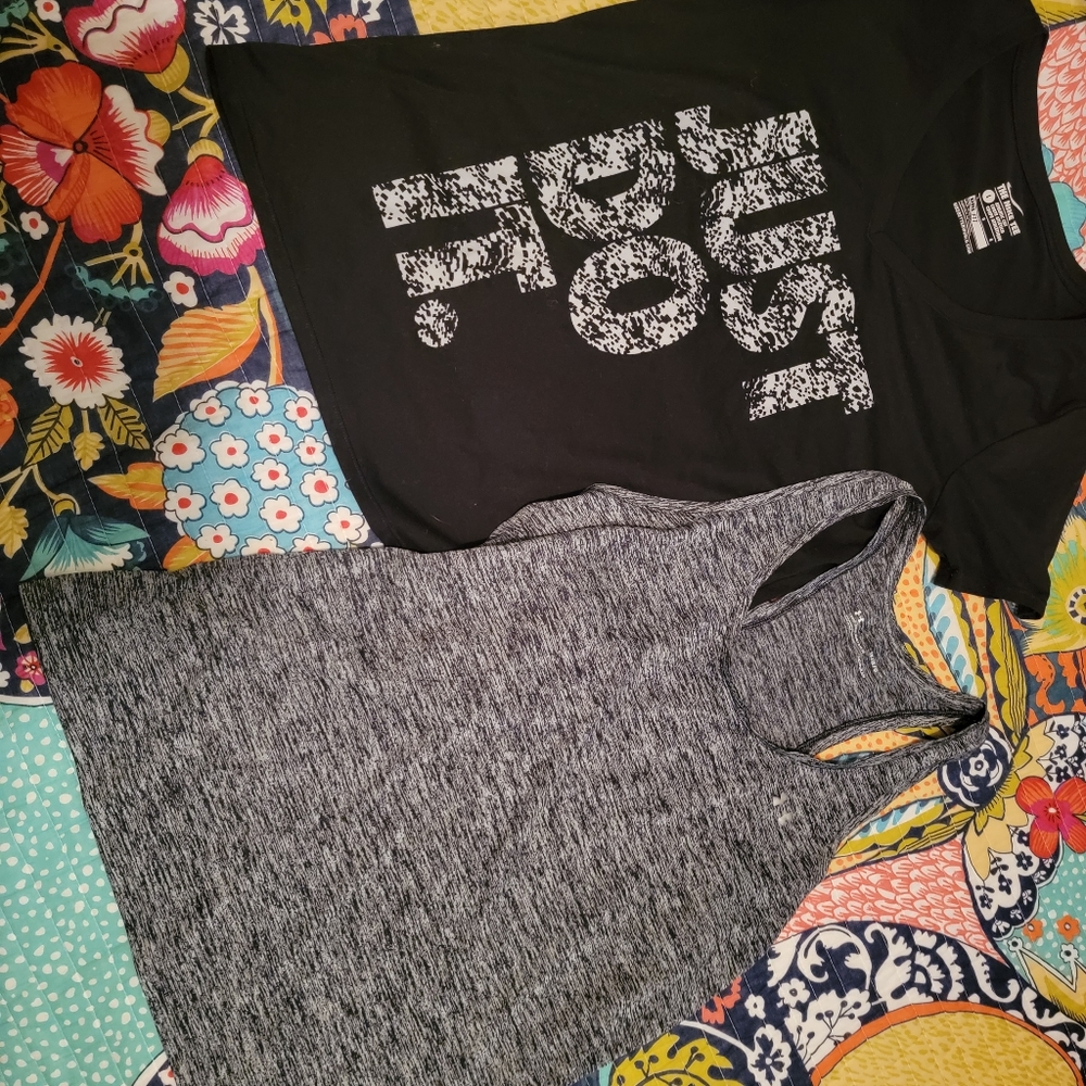 I am selling pair of athletic of a tee and tank top. These are both like new.